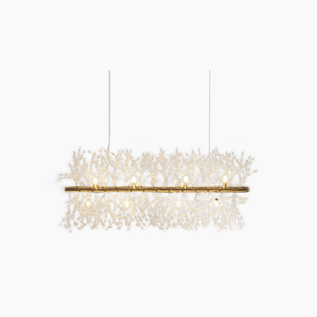 Chandelier Metal Crystal 23.6 in Adjustable Living Room Dining Foyer Ceiling Light Modern Nordic Style | Thomler