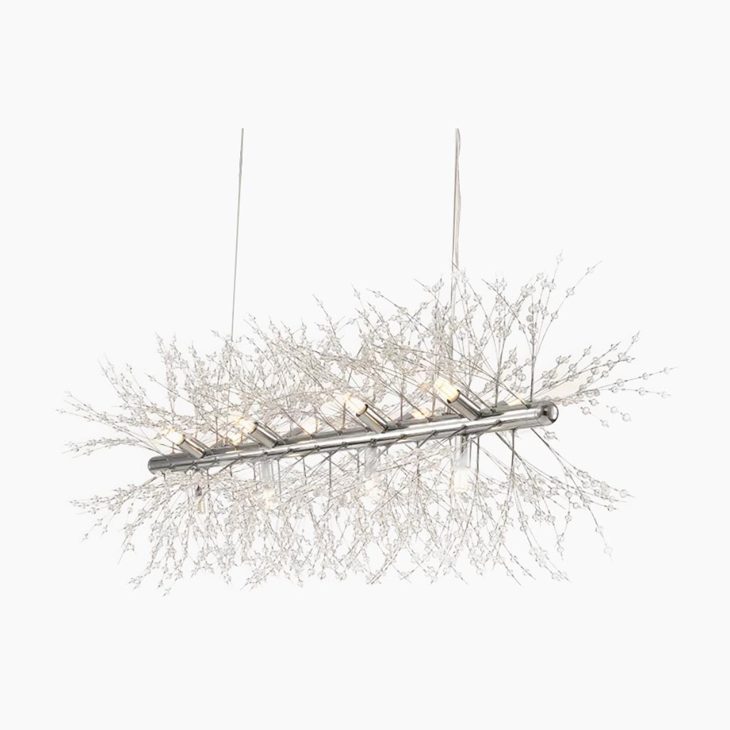 Chandelier Metal Crystal 23.6 in Adjustable Living Room Dining Foyer Ceiling Light Modern Nordic Style | Thomler