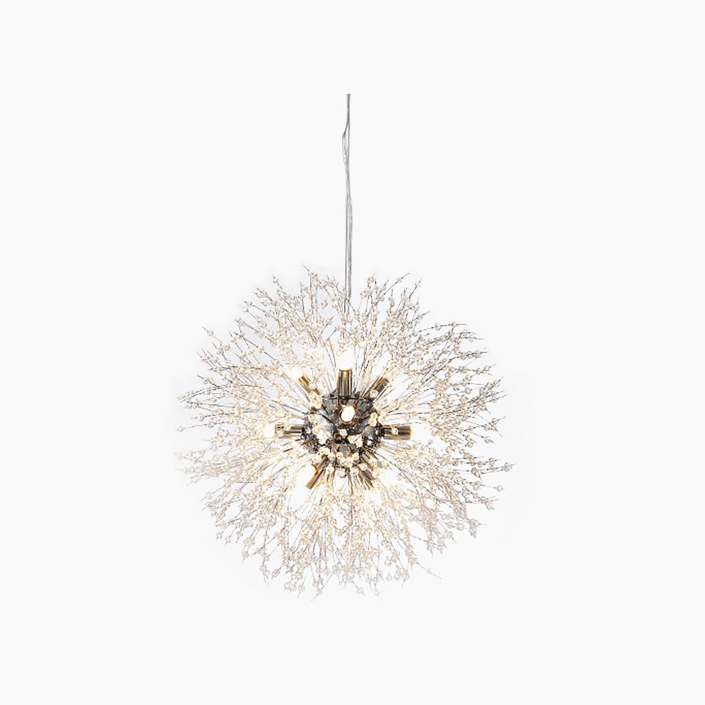 Chandelier Metal Crystal 23.6 in Adjustable Living Room Dining Foyer Ceiling Light Modern Nordic Style | Thomler
