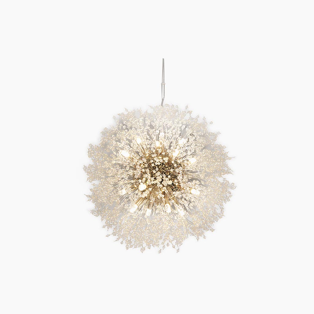 Chandelier Metal Crystal 23.6 in Adjustable Living Room Dining Foyer Ceiling Light Modern Nordic Style | Thomler