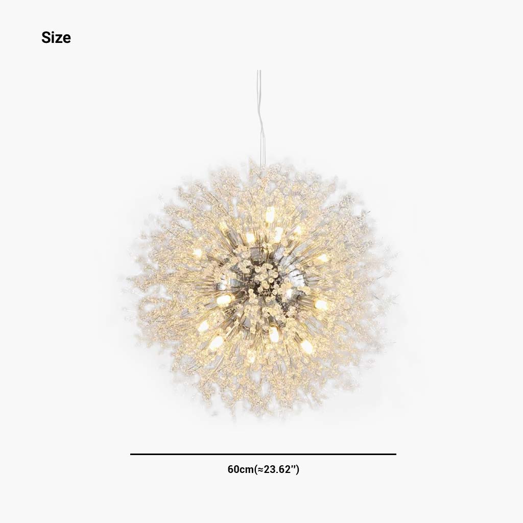 Chandelier Metal Crystal 23.6 in Adjustable Living Room Dining Foyer Ceiling Light Modern Nordic Style | Thomler