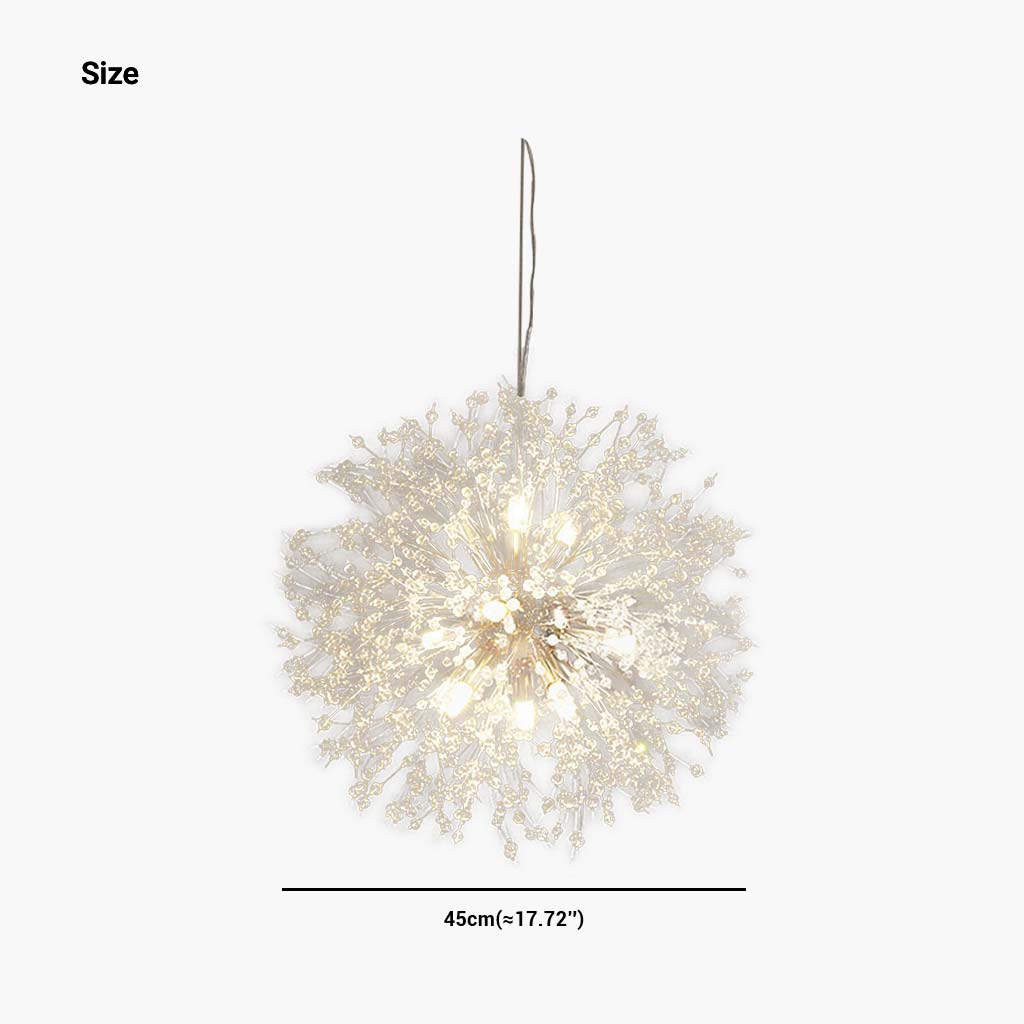 Chandelier Metal Crystal 23.6 in Adjustable Living Room Dining Foyer Ceiling Light Modern Nordic Style | Thomler