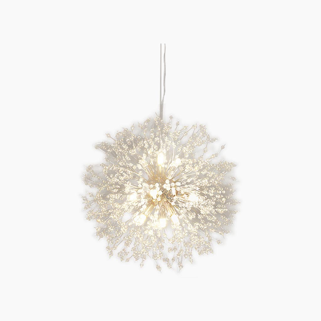 Chandelier Metal Crystal 23.6 in Adjustable Living Room Dining Foyer Ceiling Light Modern Nordic Style | Thomler