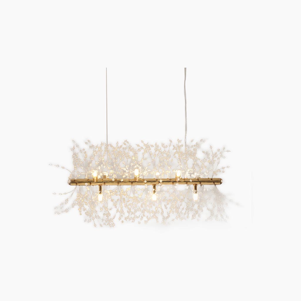 Chandelier Metal Crystal 23.6 in Adjustable Living Room Dining Foyer Ceiling Light Modern Nordic Style | Thomler