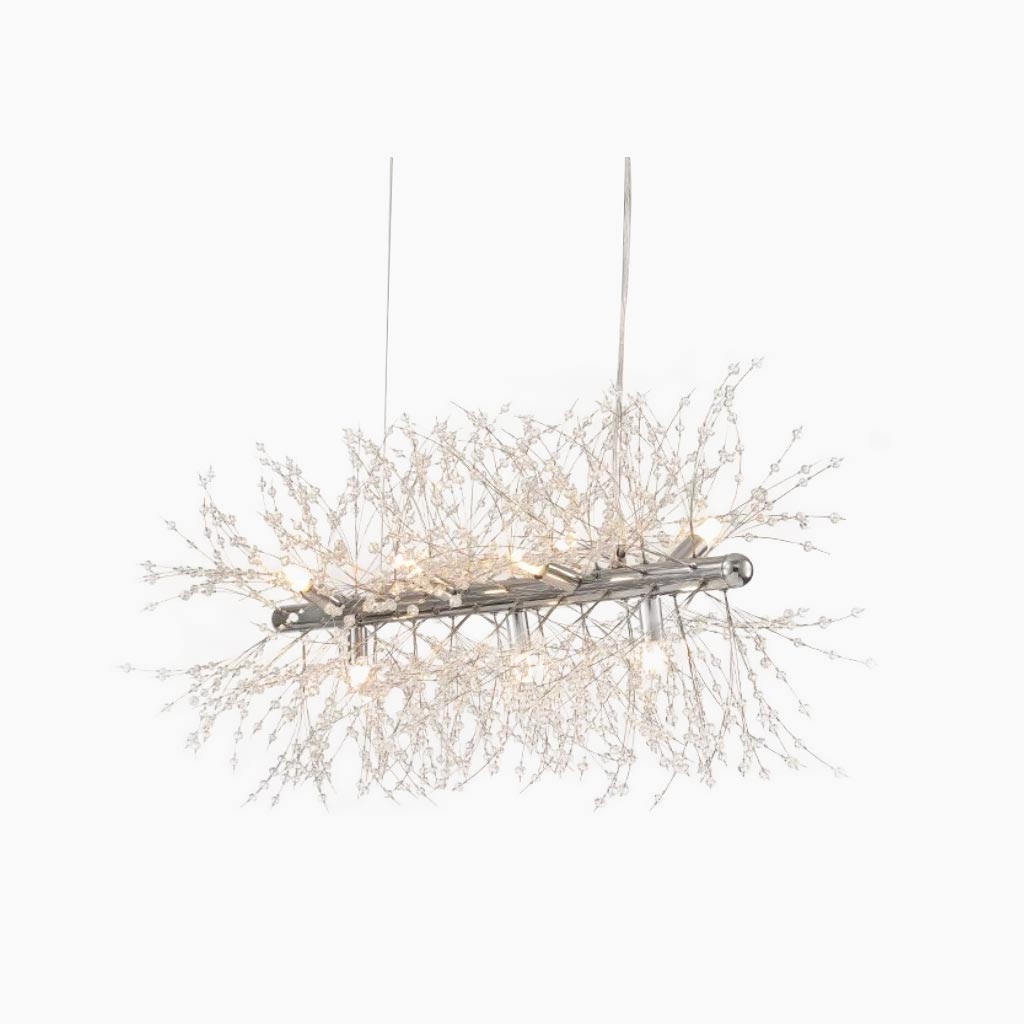 Chandelier Metal Crystal 23.6 in Adjustable Living Room Dining Foyer Ceiling Light Modern Nordic Style | Thomler