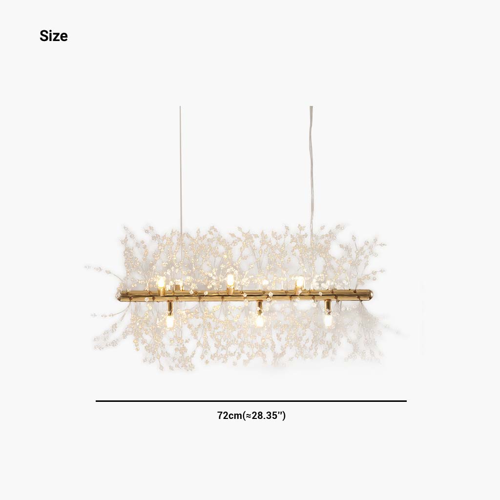 Chandelier Metal Crystal 23.6 in Adjustable Living Room Dining Foyer Ceiling Light Modern Nordic Style | Thomler