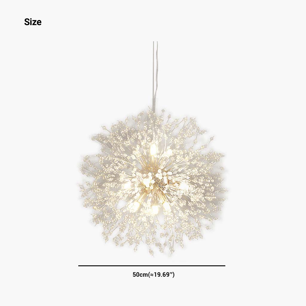 Chandelier Metal Crystal 23.6 in Adjustable Living Room Dining Foyer Ceiling Light Modern Nordic Style | Thomler
