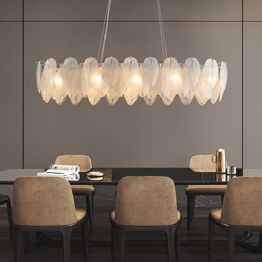 Chandelier Metal Glass LED 19.7 in Round Luxury Living Room Dining Room Lighting Decorative Fixture | Thomler