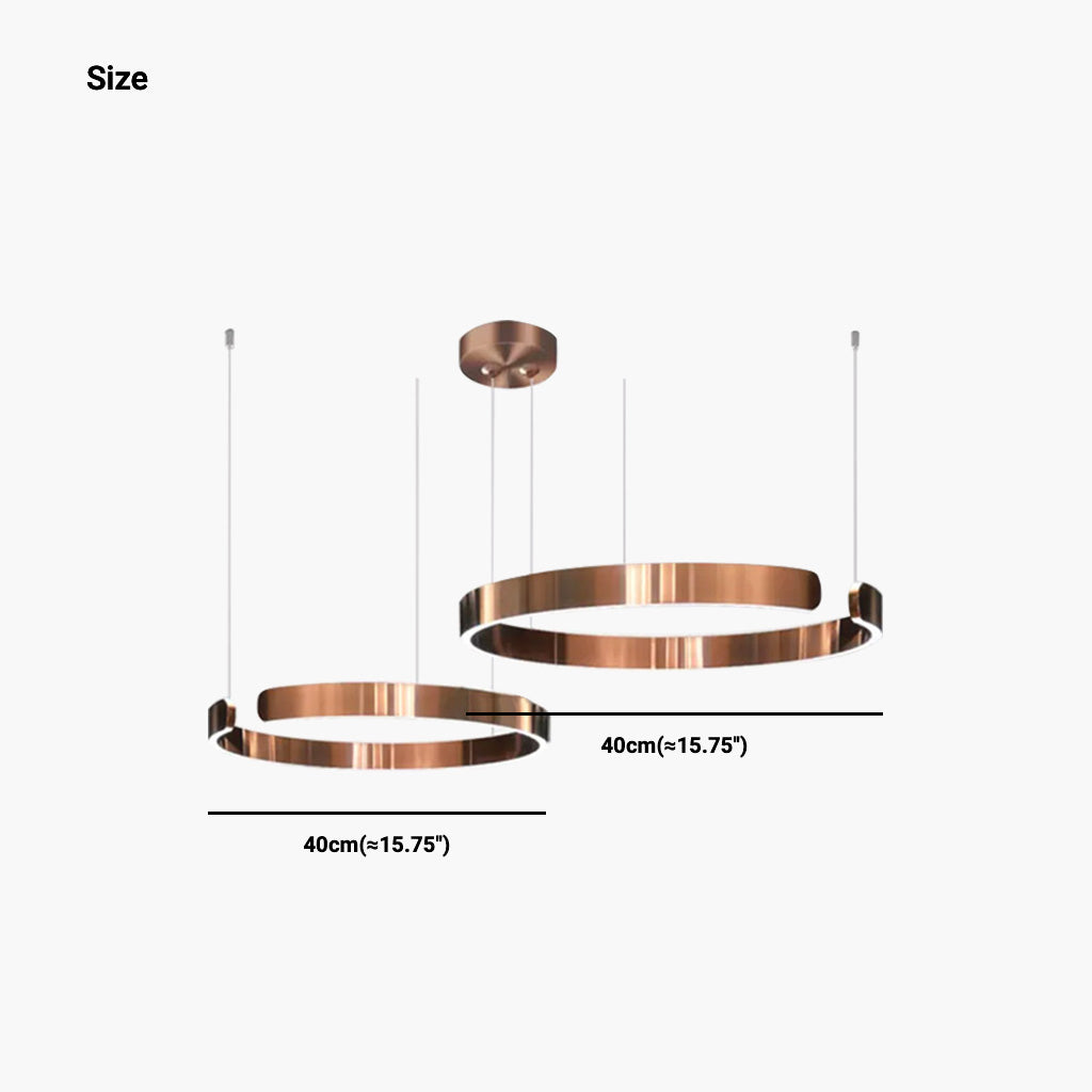 Pendant Light Aluminum Circular LED Chandelier 31.5 in Adjustable Living Room Dining Room Modern Minimalist Ceiling Lamp | Thomler