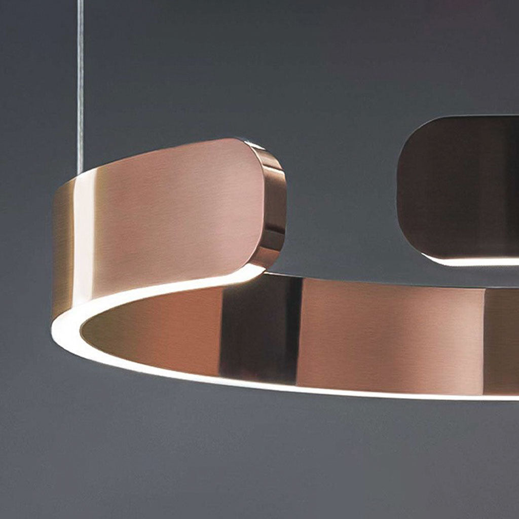 Pendant Light Aluminum Circular LED Chandelier 31.5 in Adjustable Living Room Dining Room Modern Minimalist Ceiling Lamp | Thomler