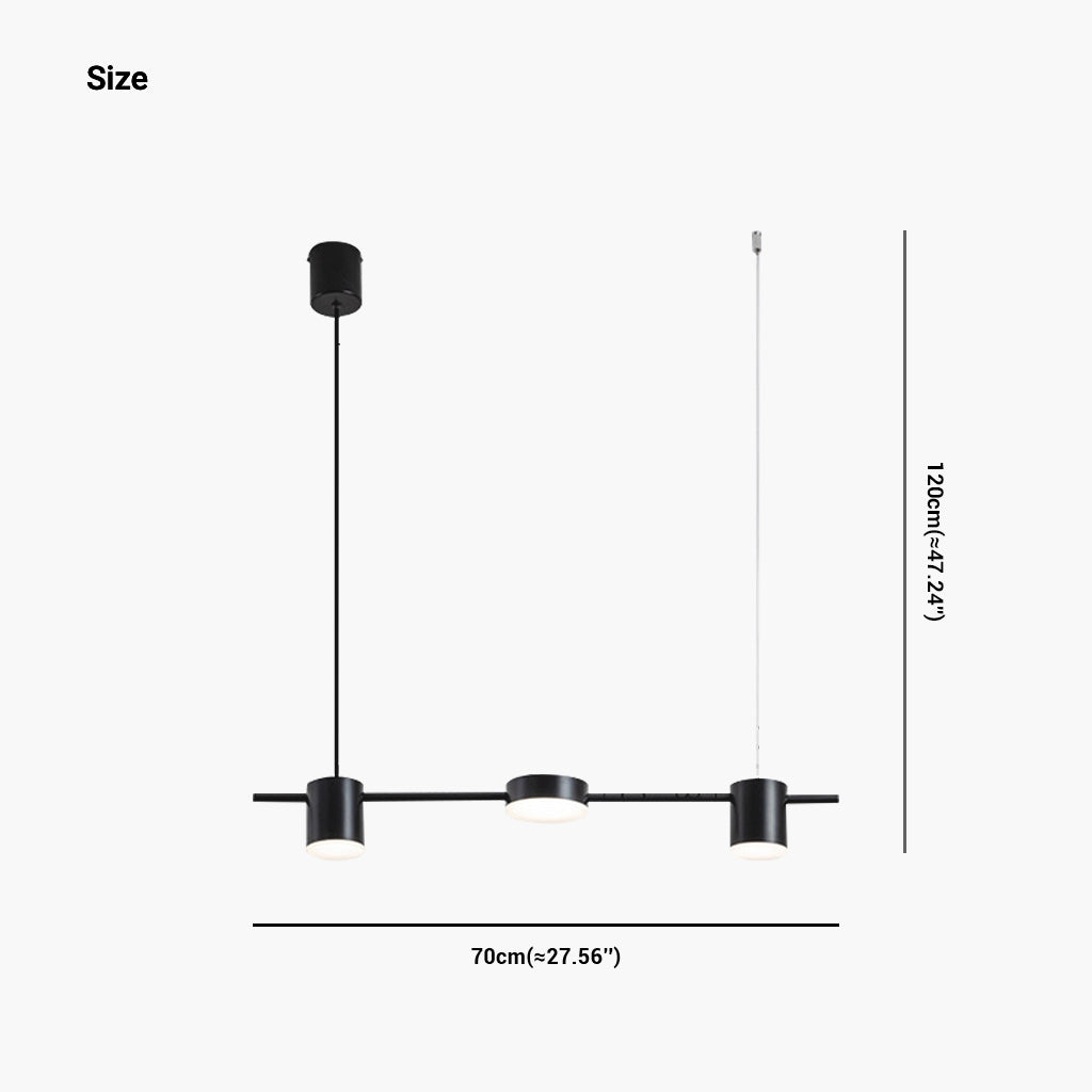 Chandelier Aluminum Linear 27.6 in Multi Light Dimmable Dining Room Kitchen Island Modern LED Ceiling Fixture | Thomler