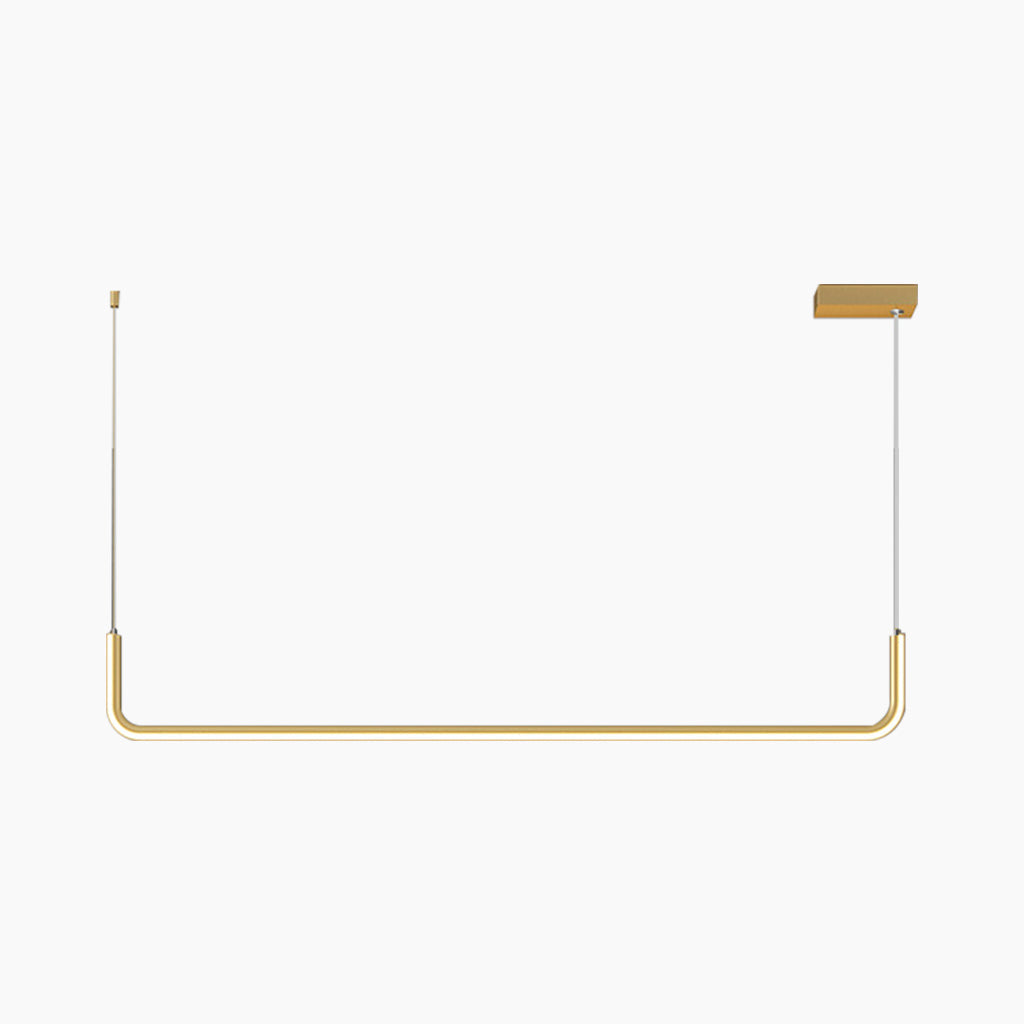 Chandelier Metal Linear 35.4 in Adjustable LED Black Gold Living Room Dining Room Bedroom Lighting | Thomler