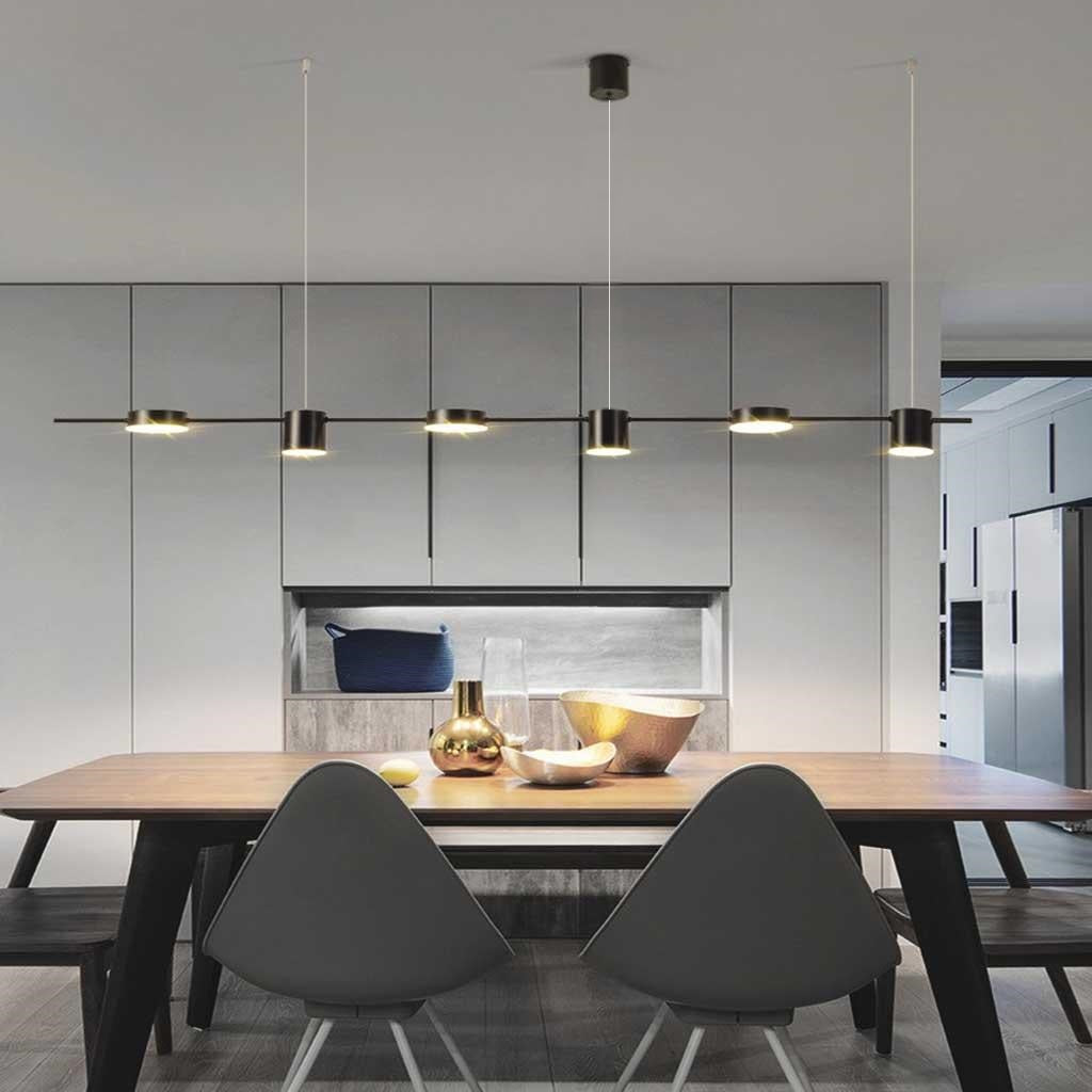 Chandelier Aluminum Linear 27.6 in Multi Light Dimmable Dining Room Kitchen Island Modern LED Ceiling Fixture | Thomler