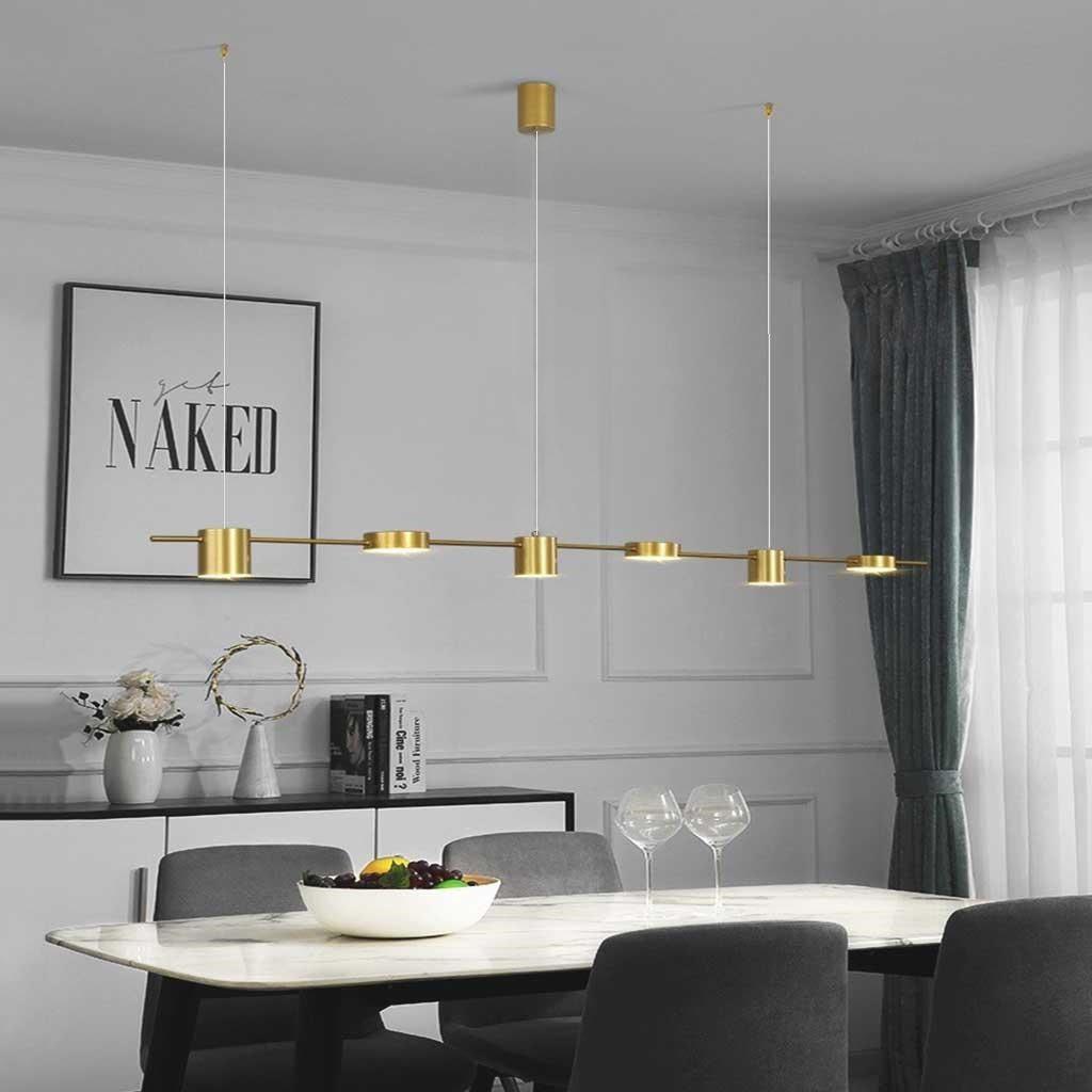 Chandelier Aluminum Linear 27.6 in Multi Light Dimmable Dining Room Kitchen Island Modern LED Ceiling Fixture | Thomler