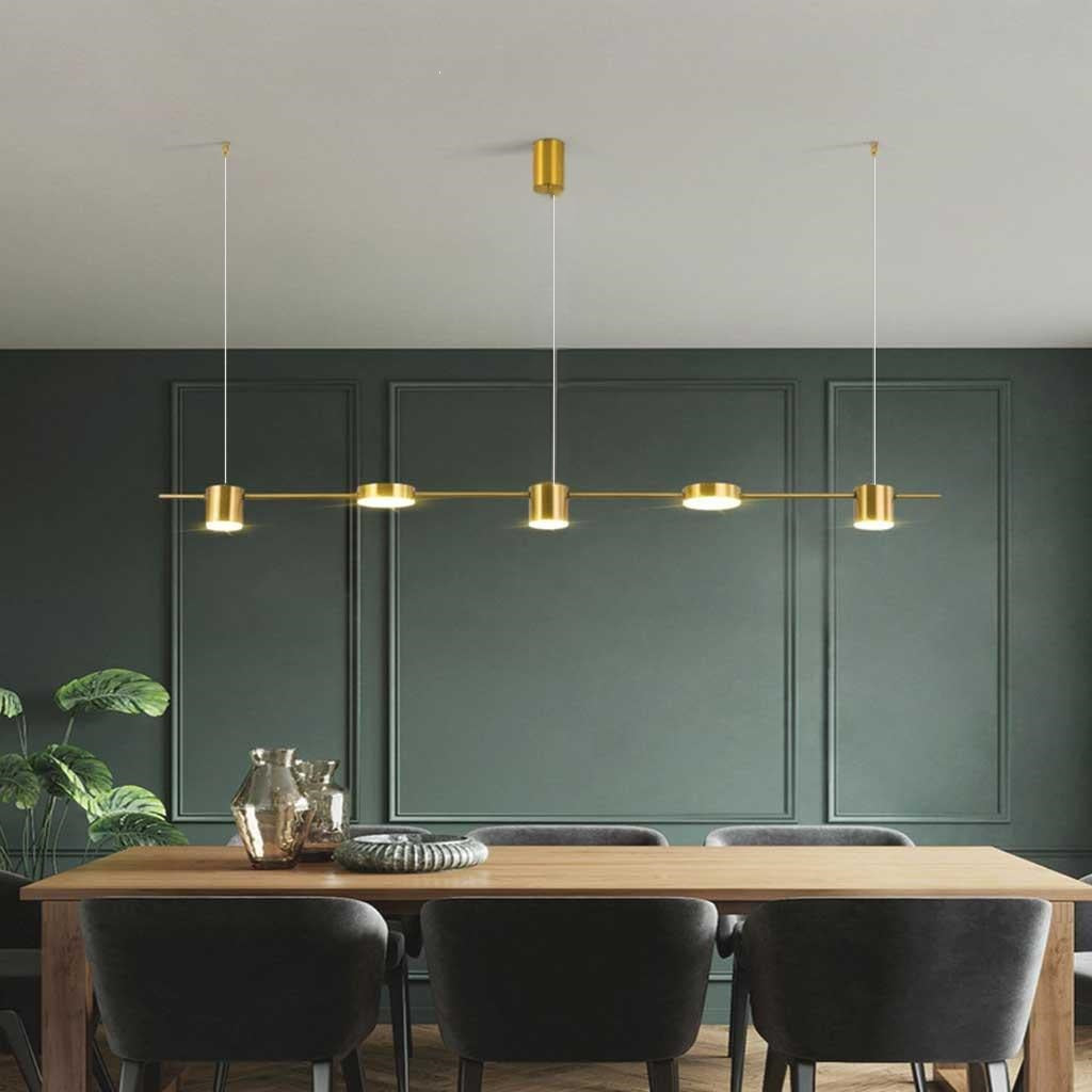 Chandelier Aluminum Linear 27.6 in Multi Light Dimmable Dining Room Kitchen Island Modern LED Ceiling Fixture | Thomler