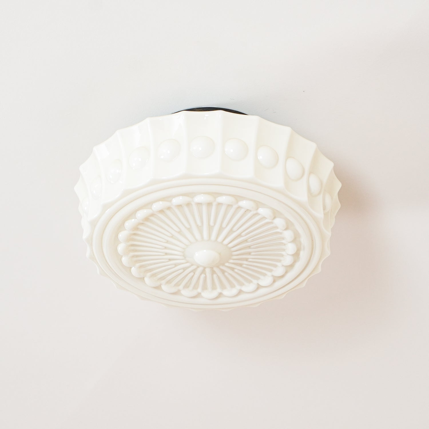 Metal Glass Ceiling Light 14.2 in Black Flush Mount Indoor Living Room Dining Fixture E26 E27 Multi Bulb | Thomler