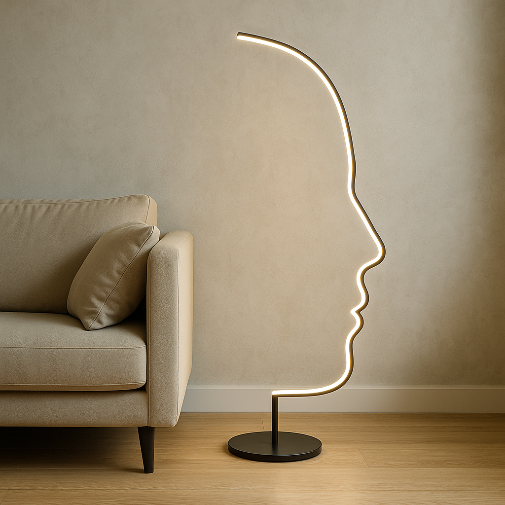 Floor Lamp Aluminium LED 56.0 cm Black Living Room Decorative Ambient Lighting Statement Piece | Thomler