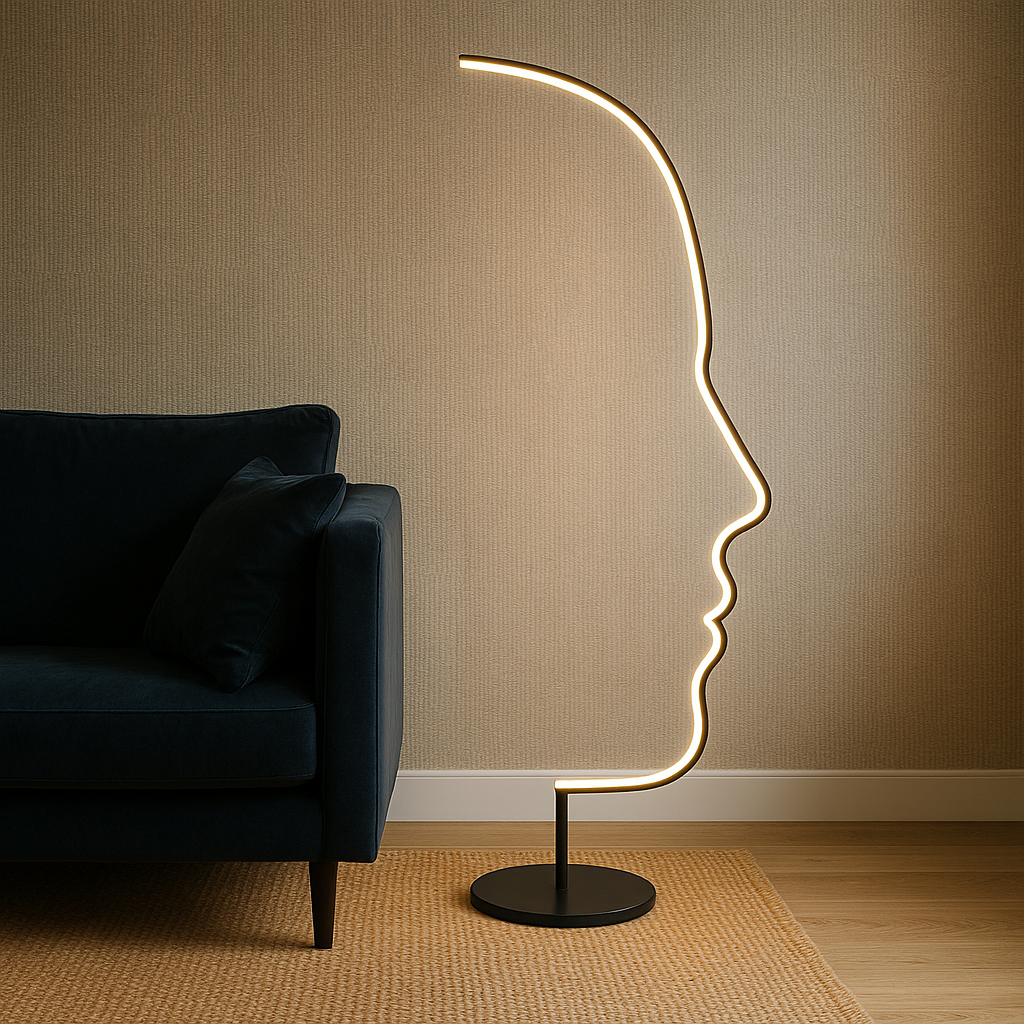 Floor Lamp Aluminium LED 56.0 cm Black Living Room Decorative Ambient Lighting Statement Piece | Thomler
