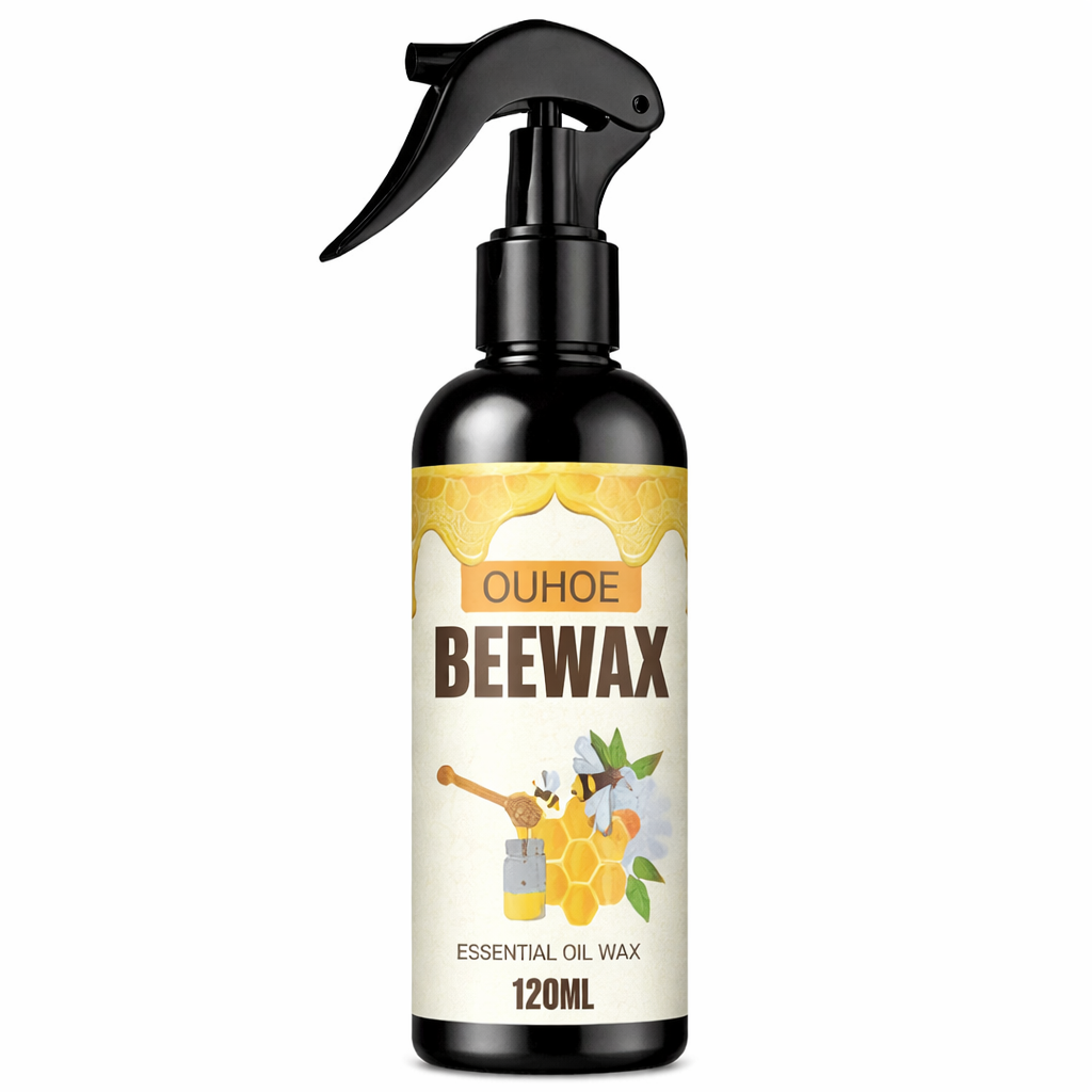 Furniture Polish Spray with Pure Beeswax for Wood Care – Restores Shine & Removes Buildup on Cabinets, Tables, Chairs – Non-Toxic Formula | Thomler