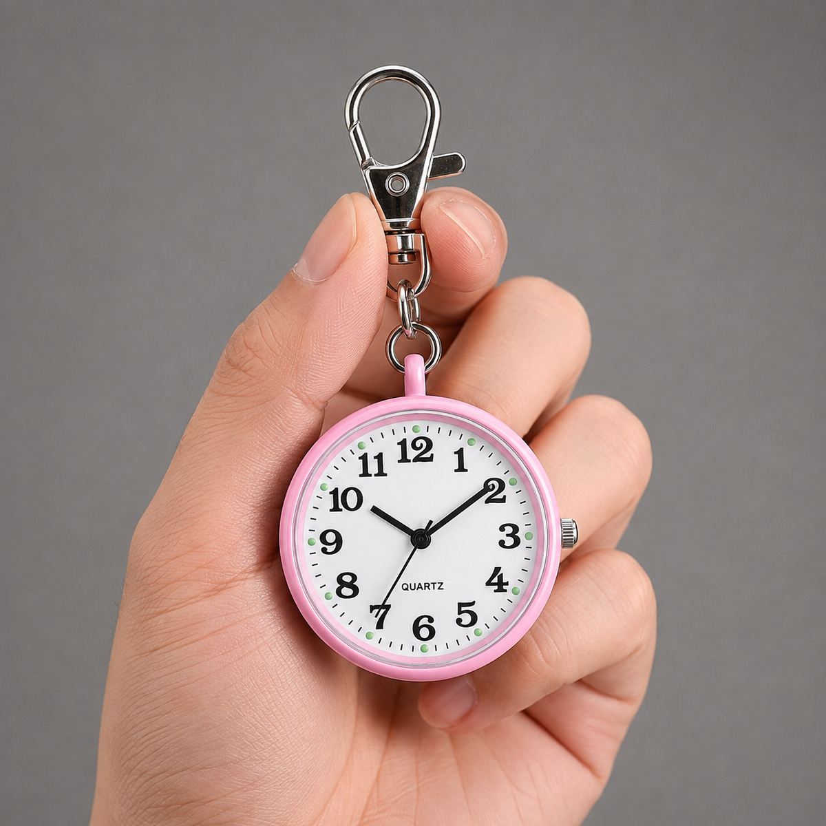 Clip-On Pocket Watch Keychain with Bold Numbers for Quick Time Checks | Thomler