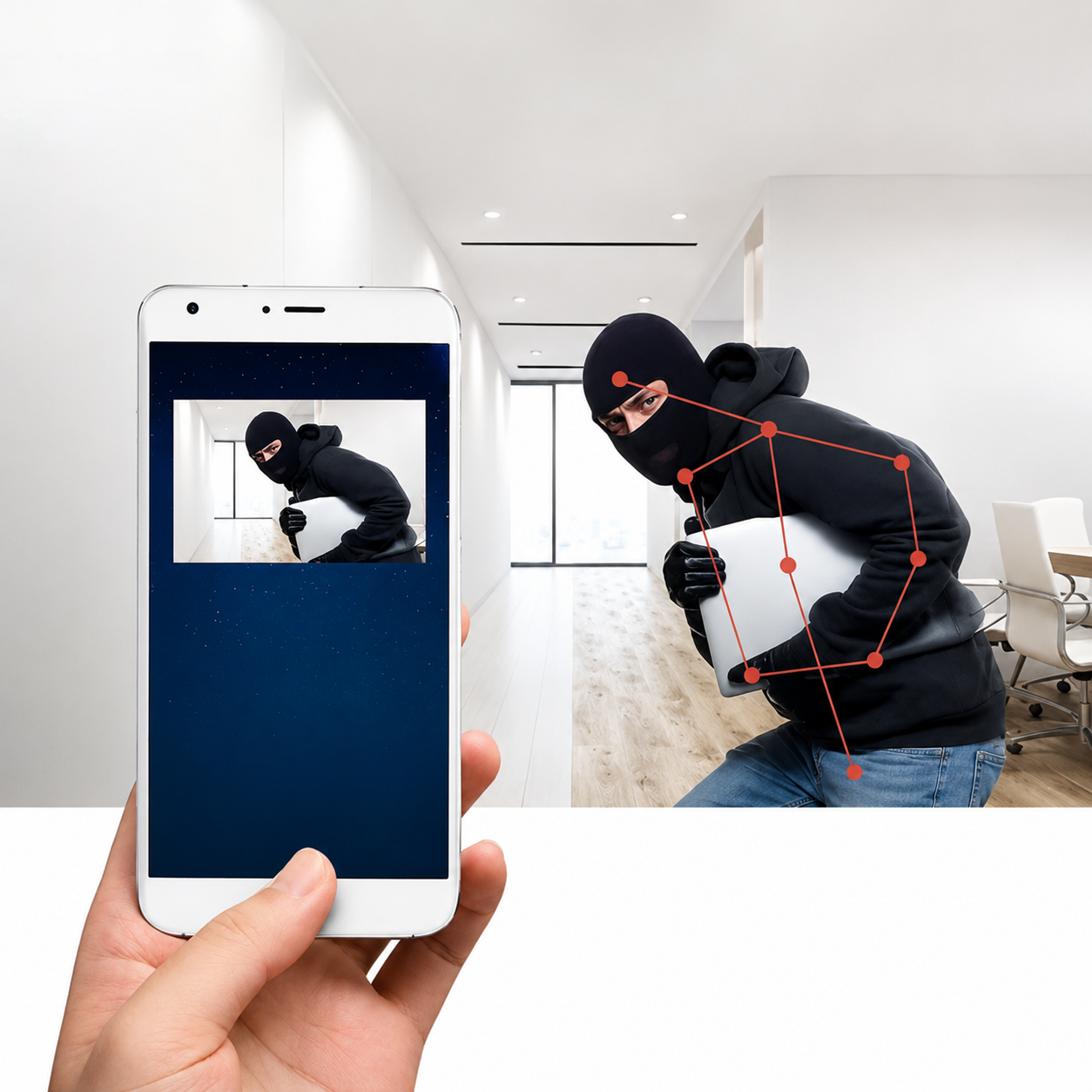 Compact HD Security Camera with Night Vision for Indoor & Outdoor Monitoring | 1080P Wireless Surveillance Cam | Motion Detection Alerts | Thomler