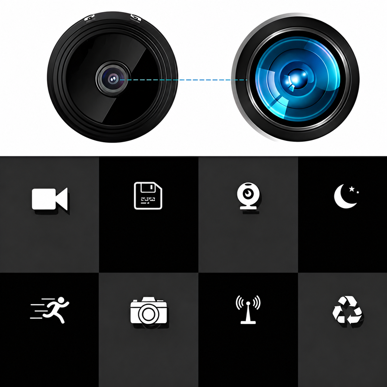 Compact HD Security Camera with Night Vision for Indoor & Outdoor Monitoring | 1080P Wireless Surveillance Cam | Motion Detection Alerts | Thomler