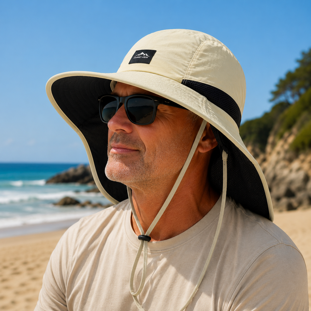 Wide-Brim Sun Hat with Full Neck Shield & UPF 50+ UV Protection for Men & Women – Quick-Dry Outdoor Headwear | Thomler