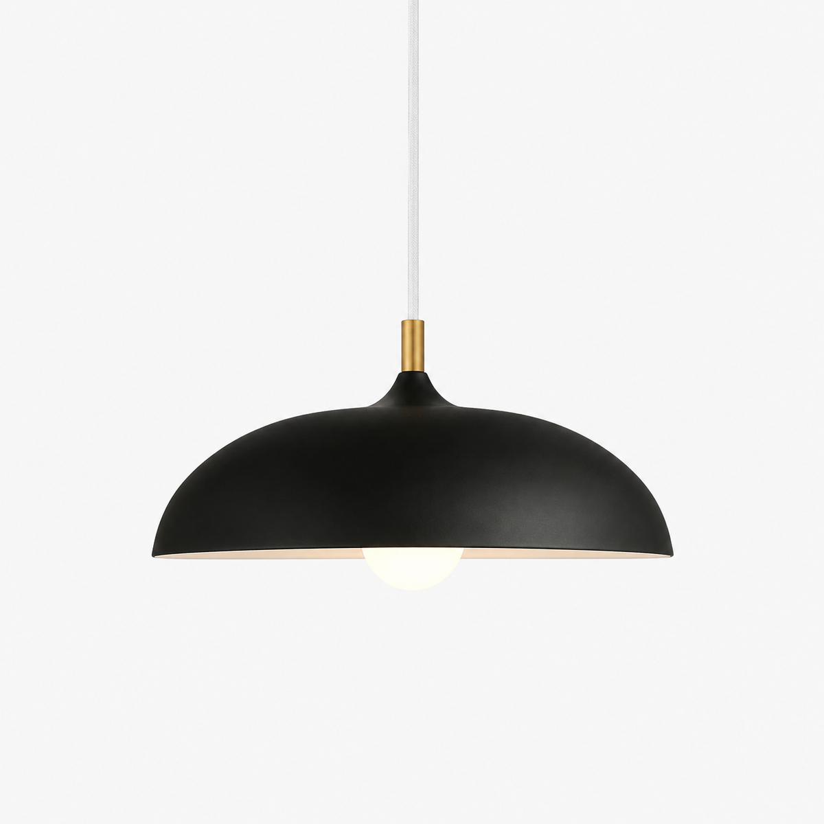 Dome Pendant Light with Adjustable Cord – Aluminum & Wood Accent for Dining Room, Kitchen Island & Reading Nook | Thomler