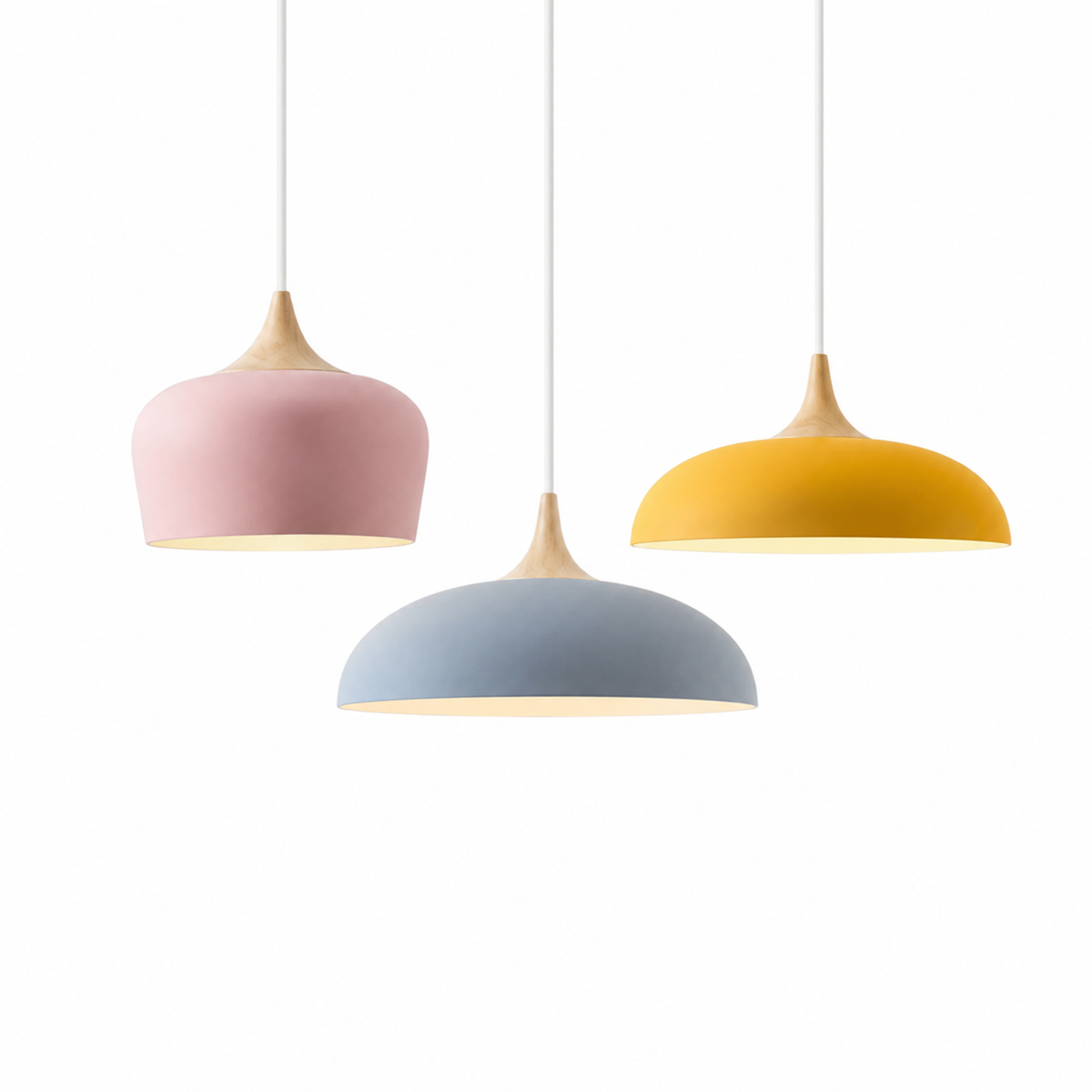 Dome Pendant Light with Adjustable Cord – Aluminum & Wood Accent for Dining Room, Kitchen Island & Reading Nook | Thomler