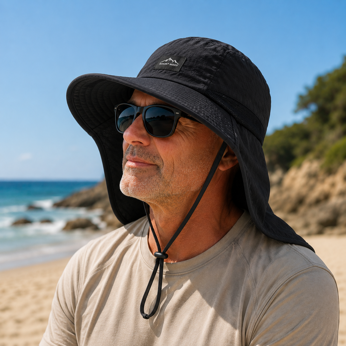 Wide-Brim Sun Hat with Full Neck Shield & UPF 50+ UV Protection for Men & Women – Quick-Dry Outdoor Headwear | Thomler