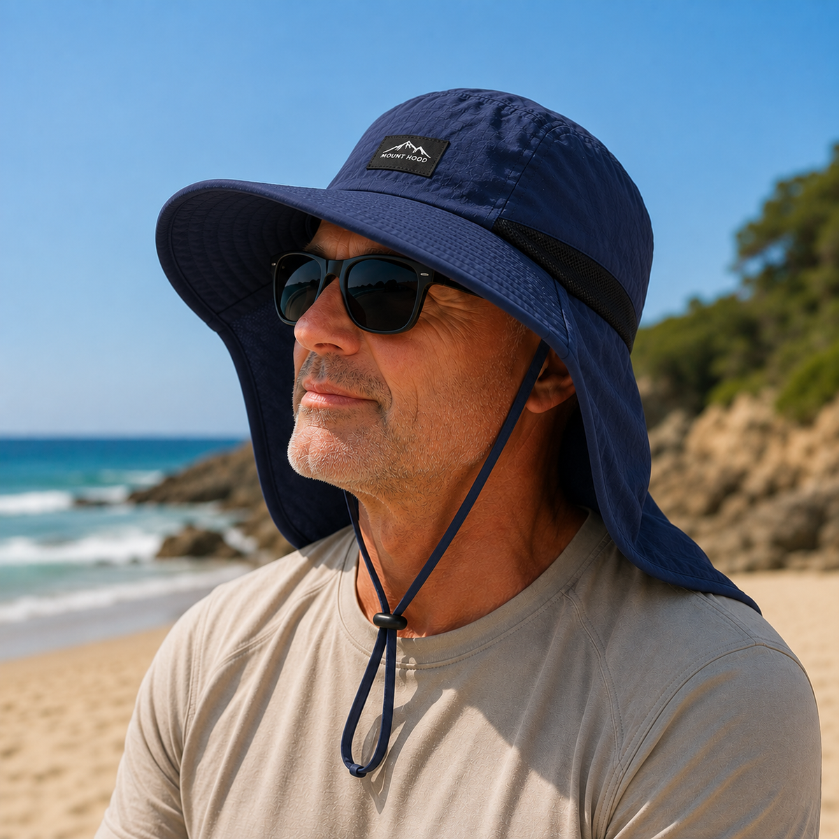 Wide-Brim Sun Hat with Full Neck Shield & UPF 50+ UV Protection for Men & Women – Quick-Dry Outdoor Headwear | Thomler