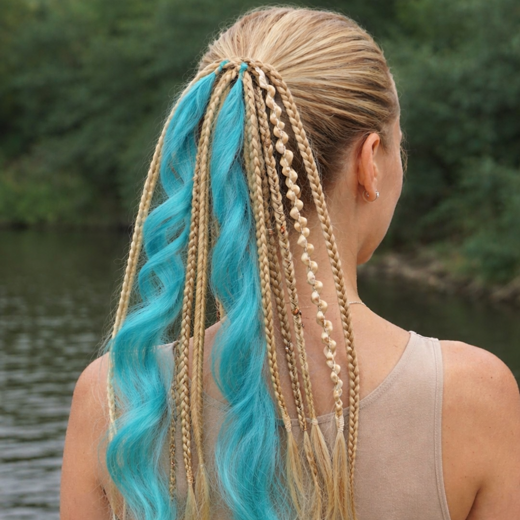 Boho Hair Extension Ponytail with Beads & Shells – Instant Festival Look for Women | Thomler