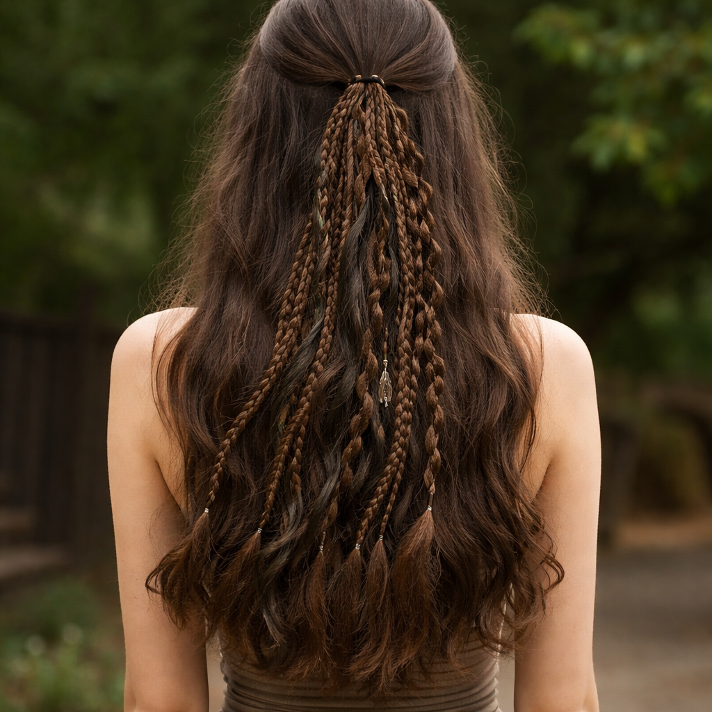 Boho Hair Extension Ponytail with Beads & Shells – Instant Festival Look for Women | Thomler