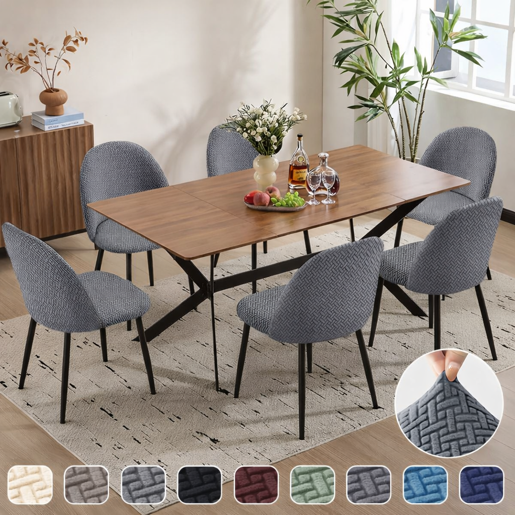 Stretch Dining Chair Slipcovers - Removable Washable Seat Protectors for Kitchen & Dining Room Furniture, Fitted Elastic Chair Covers for | Thomler