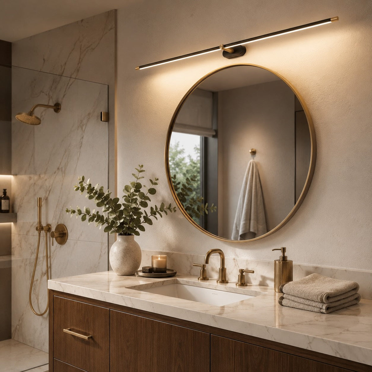 Hardwired LED Vanity Bar Light – Adjustable Metal Bathroom Mirror Fixture for Modern Homes | Thomler