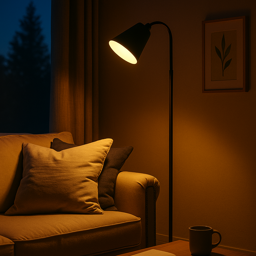 Floor Lamp Wood And Metal 150.0–160.0 cm White Reading Room Adjustable E27 Scandinavian Standing Light For Sofa Bedroom | Thomler