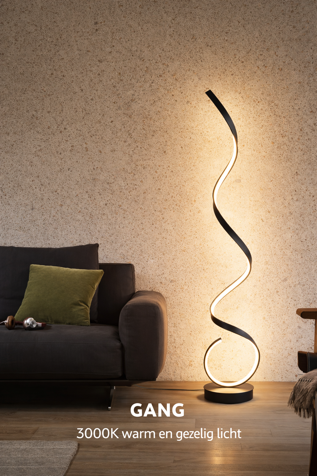 Floor Lamp Aluminium Spiral 133.0 cm White Dimmable Bedroom Reading Modern LED Standing Light | Thomler