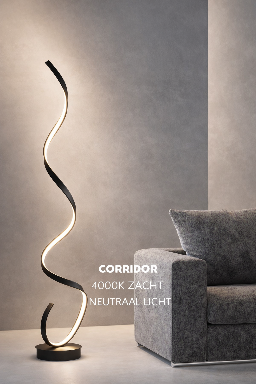 Floor Lamp Aluminium Spiral 133.0 cm White Dimmable Bedroom Reading Modern LED Standing Light | Thomler