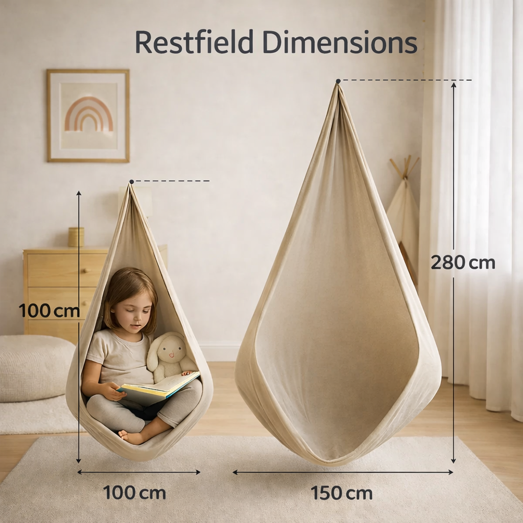 Sensory Swing Weather Resistant Textile 100.0 x 280.0 cm Indoor Outdoor Relaxation Hanging Cocoon Seat For Children Adults | Thomler