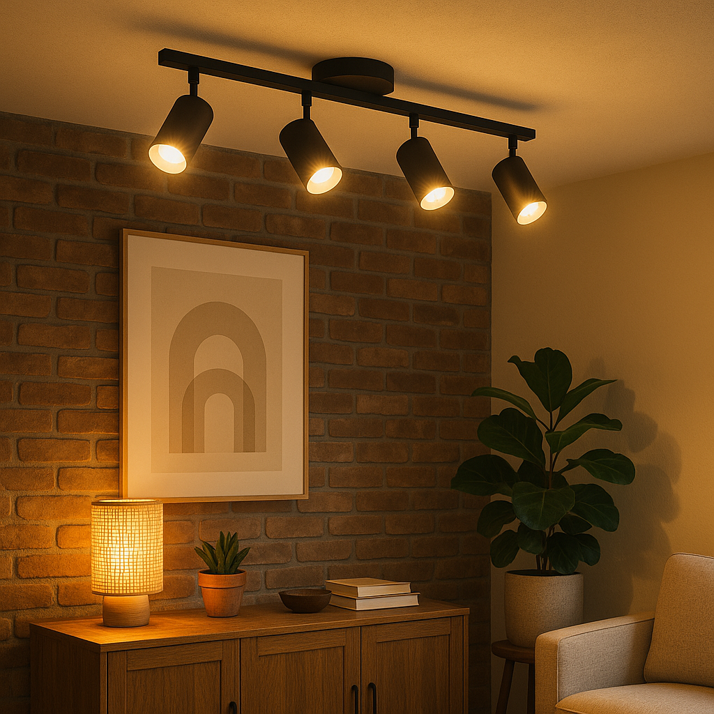 Ceiling Light Aluminium GU10 80.0 cm Black Adjustable Spotlights Kitchen Living Room Modern Track Lighting | Thomler