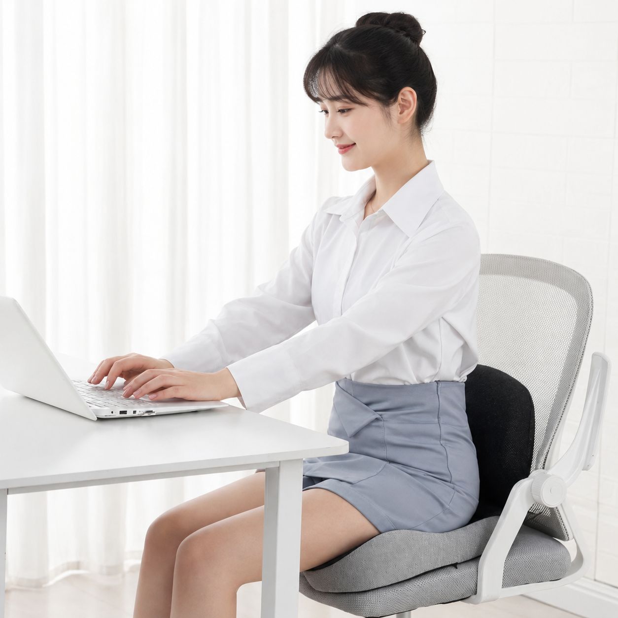 Memory Foam Seat Cushion for Office Chair Desk Car Support Tailbone Relief Non-Slip Washable Cover Ergonomic Posture Corrector Portable | Thomler