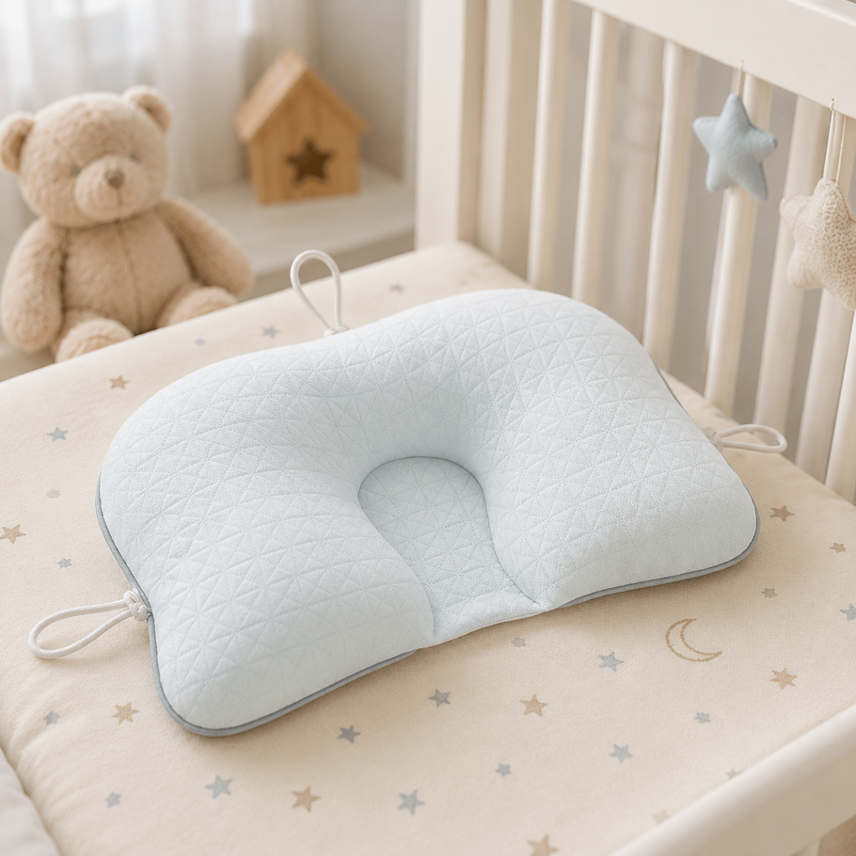 Breathable Baby Head Support Pillow – Soft Ergonomic Cushion for Infant Comfort & Restful Sleep | Thomler