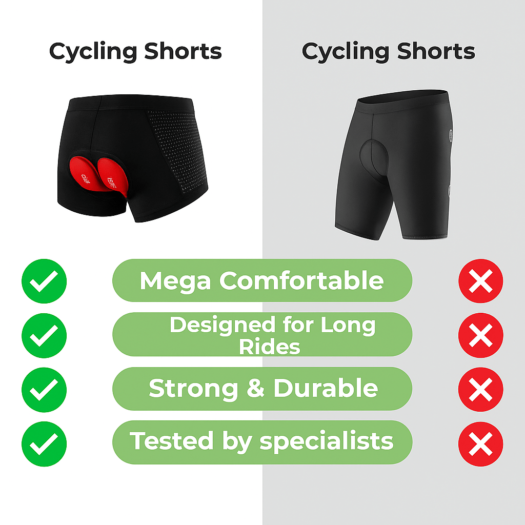 Padded Cycling Shorts with Gel Insert for Men & Women – Breathable Performance Bike Shorts for Long Distance Road Rides, Mountain Biking & | Thomler