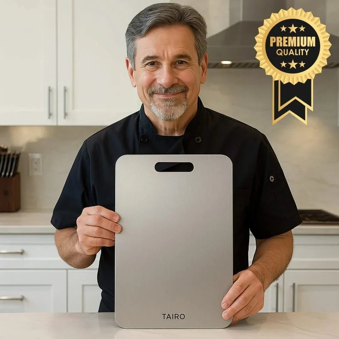 Pure Titanium Food Prep Surface – Antibacterial, Non-Toxic, Knife-Safe Chopping Block for Home Kitchens | Thomler