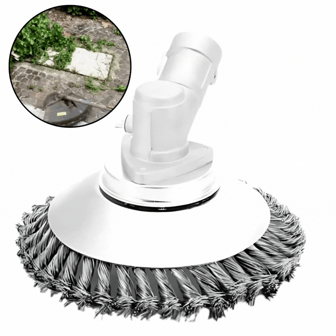 Steel Wire Weed Trimmer Attachment for String Trimmers – 36-Bristle Brush Head for Edging & Tough Weeds – 6 in Diameter | Thomler