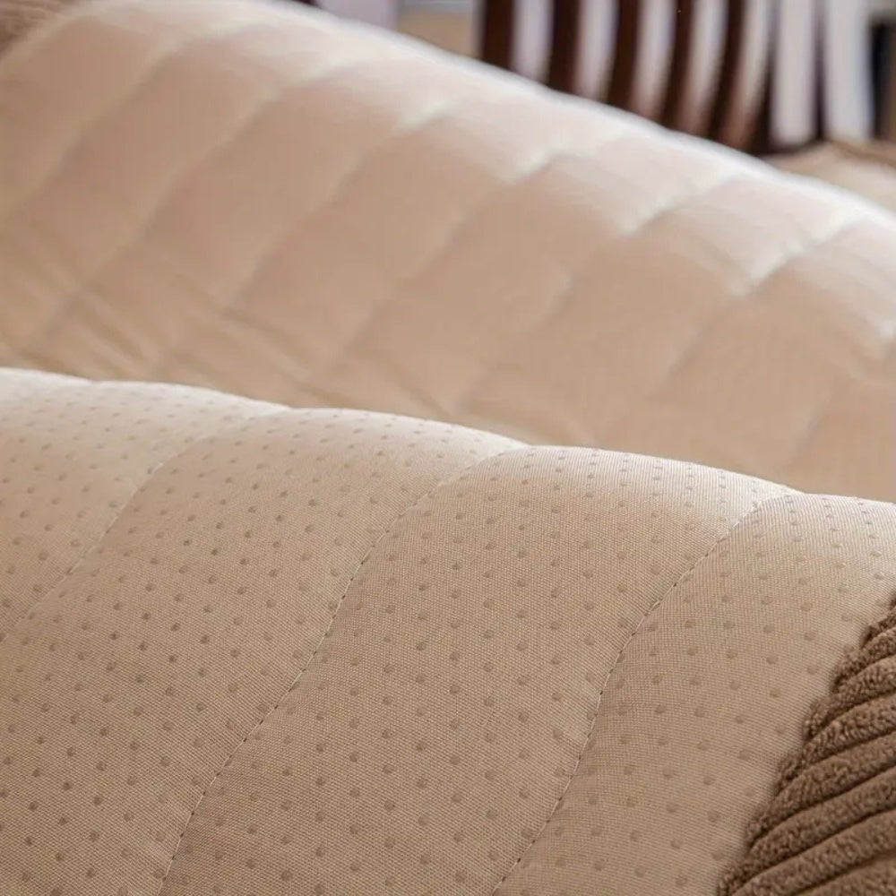 Soft Plush Couch Protector with Non-Slip Backing for Pets, Spills & Everyday Use in Living Room & Bedroom | Thomler