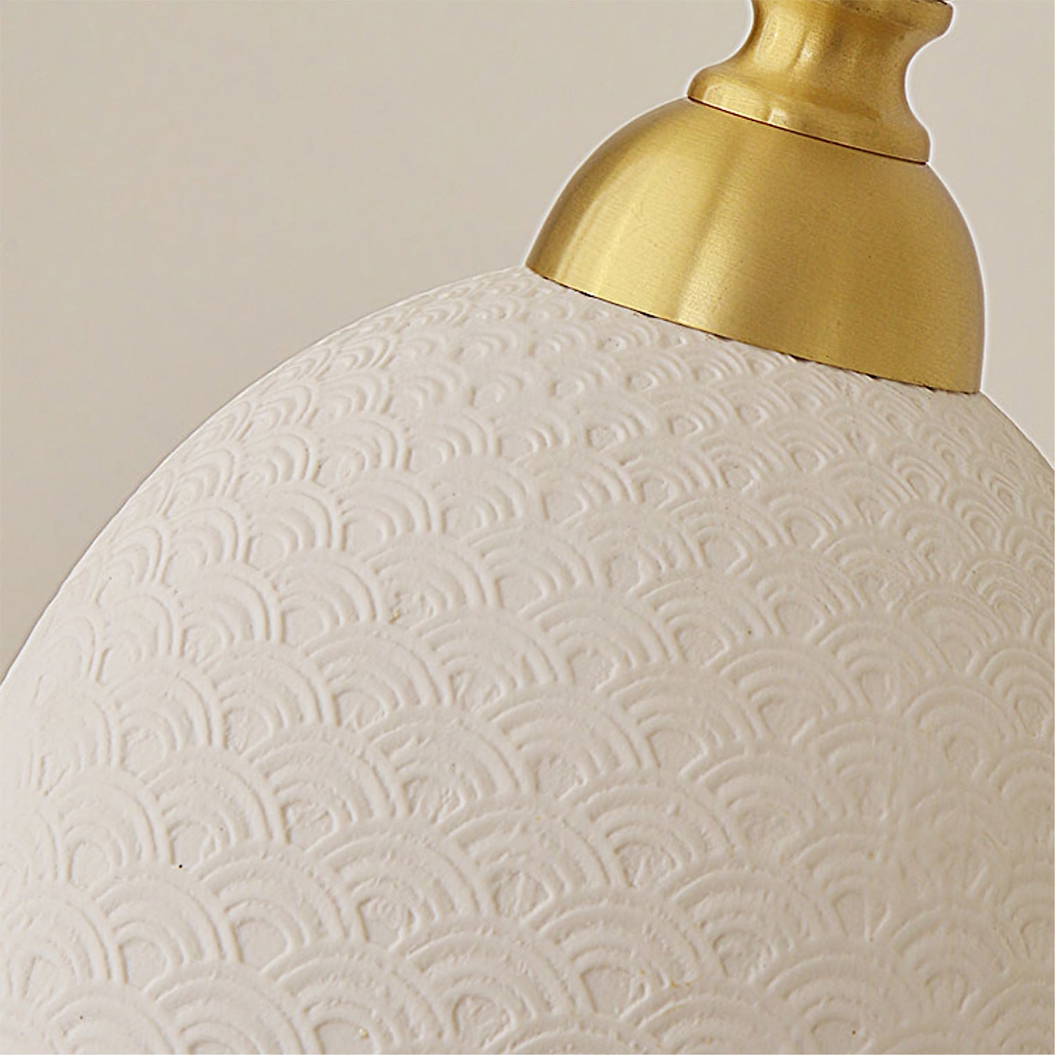 Pendant Lamp Ceramic 9.4 in White Indoor Ceiling Light Adjustable Brass Accents Modern Dining Room Kitchen Lighting | Thomler