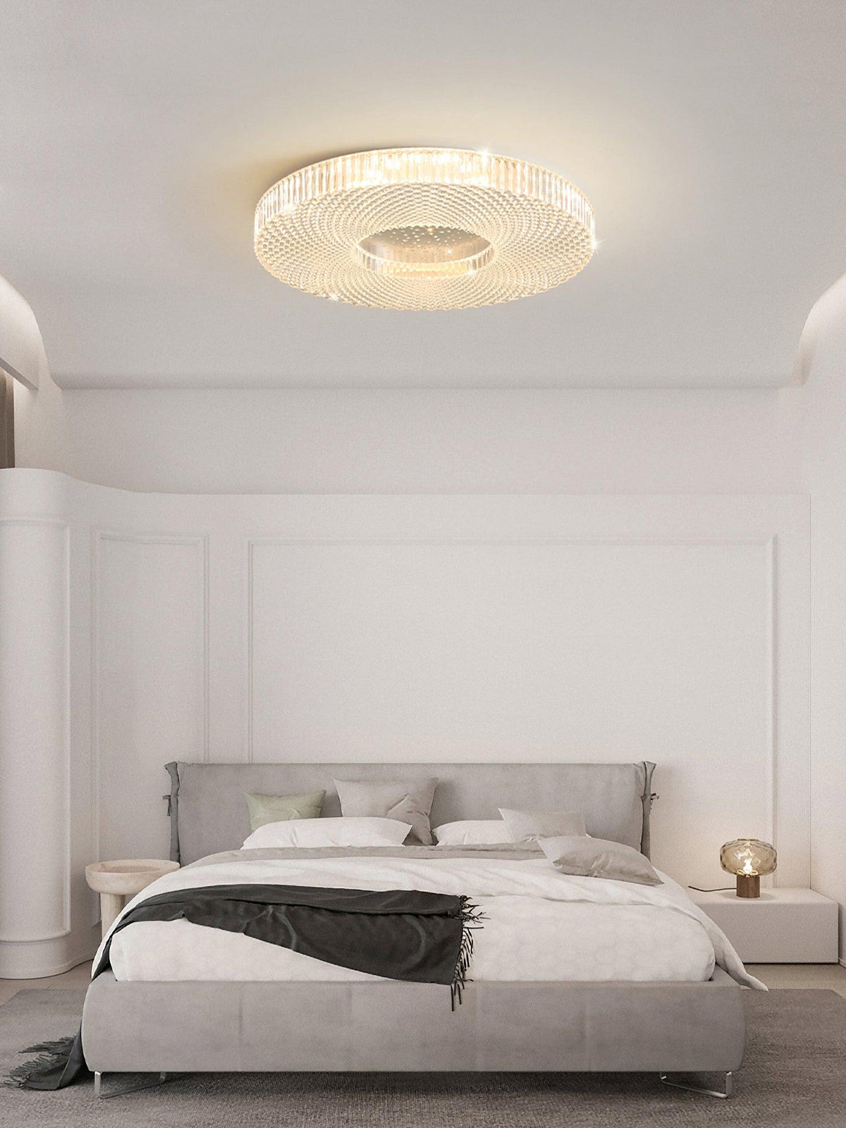 Modern LED Flush Mount Ceiling Light with Acrylic Shade – Gold or White Finish | Thomler