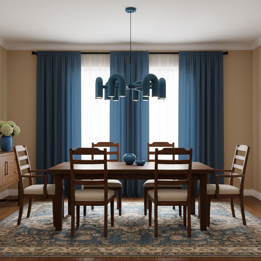 Aluminum U-Shape LED Chandelier 39.4 in Adjustable Ceiling Indoor Lighting Modern Modular Fixture for Living Room Dining Room Bedroom | Thomler