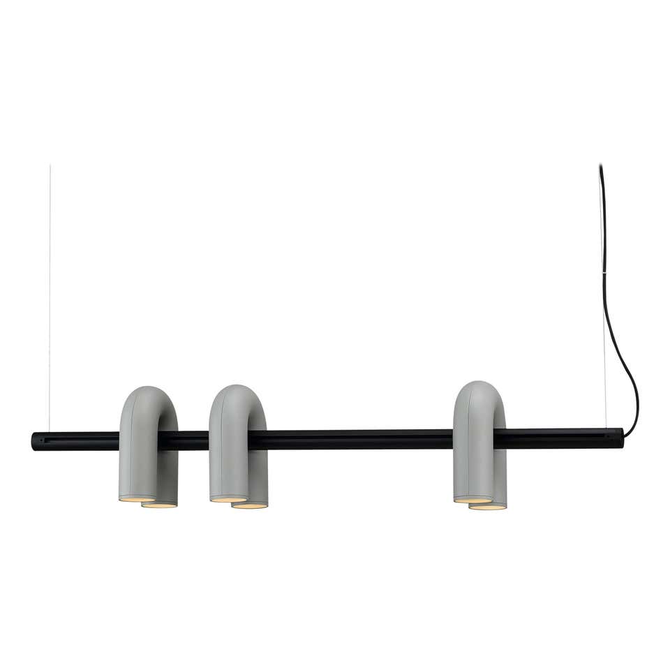 Aluminum U-Shape LED Chandelier 39.4 in Adjustable Ceiling Indoor Lighting Modern Modular Fixture for Living Room Dining Room Bedroom | Thomler